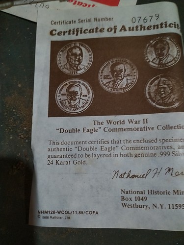 The World War II Double Eagle Commemorative Collection Coins T16 - Picture 8 of 8