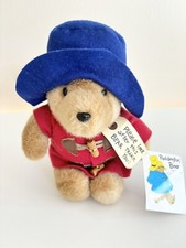 Vintage Eden Paddington Bear 10" Plush Toy Red Coat Blue Hat NWT