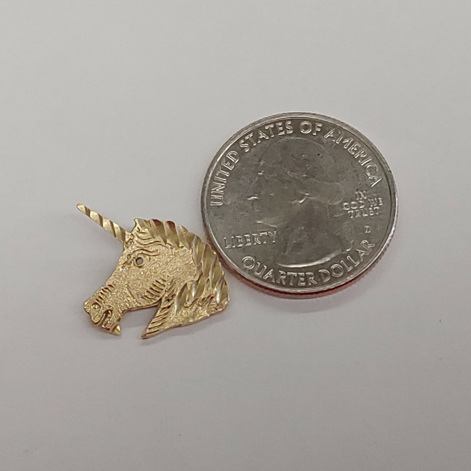 14k Yellow Gold Unicorn Pendant - image 4