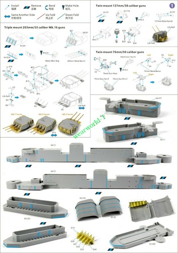 Very Fire  VF350022  Detail Up Set for 1/350 USS Salem (For Very Fire VF350919) - 第 3/8 張圖片