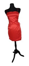 Guess Dynamite Red Satin Dress Ruffled Mini Dress Open Sides Sz 8 Party Fun New