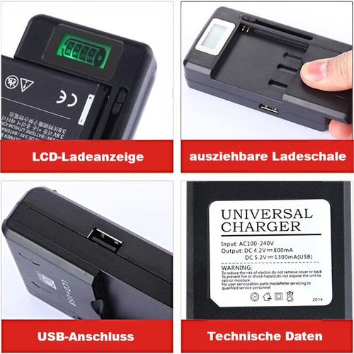 Uniwersalna ładowarka do baterii ładowarka do telefonu komórkowego aparatu cyfrowego bateria i port USB - Zdjęcie 6 z 6
