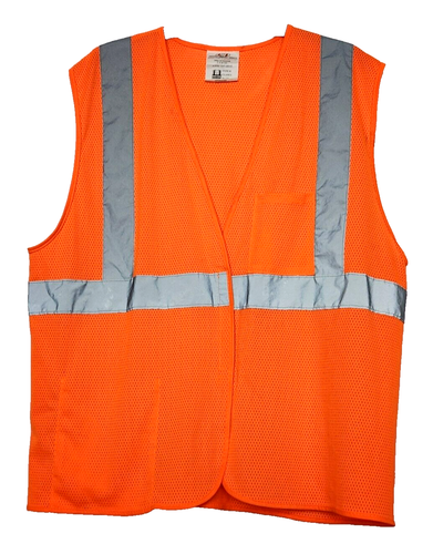 PIP Safety Vest Size Large with Pockets Hook and Loop Closure Type R Class 2 - Picture 7 of 11