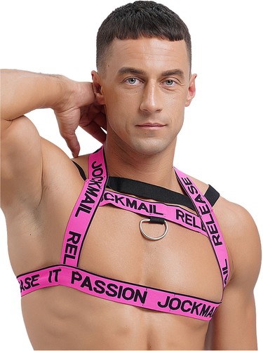 Cintura uomo sexy elastica body petto imbracatura o-ring cinghie muscolari top clubwear - Foto 25 di 124