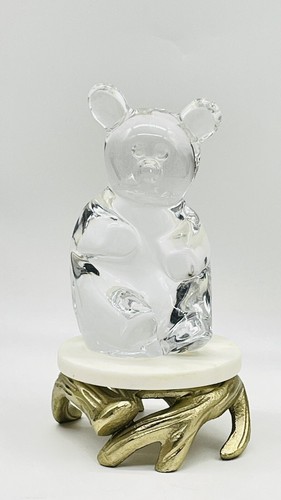 Daum France Crystal Art Glass Figurine Sculpture 7” LARGE TEDDY BEAR Over 5lbs - Picture 4 of 8