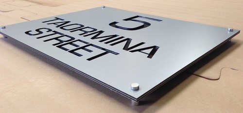 HOUSE Business SIGN PLAQUE Modern Unique CUSTOM Made LASER CUT Architectural  - Picture 9 of 9