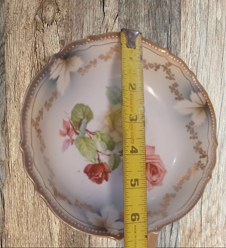 Silesia Porcelain Hand Painted German Serving Bowls Roses and Gold Trim (3) - Bild 4 von 5