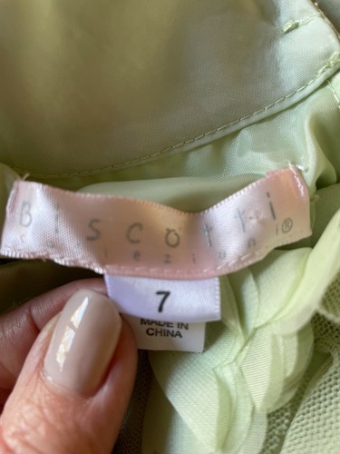 Biscotti Collection Sz 7 Children Dress Seafoam Green Crinkle 3D Flower Neckline - Picture 3 of 11