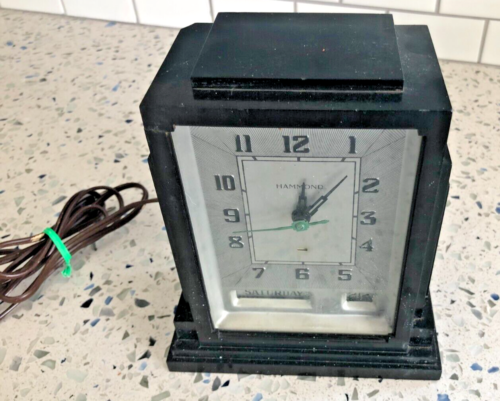 1931 HAMMOND "Gregory" Time/Calendar Electric Desk Clock Skyscraper WORKING !!! - Picture 5 of 7