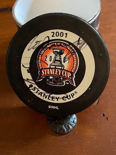 2001 Stanley Cup Game Puck NHL Hockey PENGUINS #3 JENNINGS AUTO INGLASCO w/CASE - Picture 7 of 14