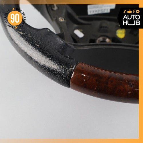 03-09 Mercedes R230 SL500 CLK320 CLK550 Steering Wheel Walnut Wood Black OEM - Picture 15 of 23