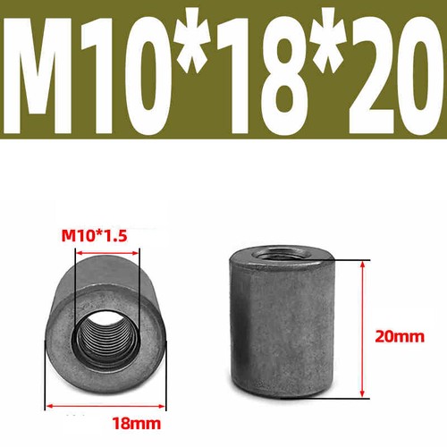 M8-M20 Threaded Sleeve Rod Bar Stud Round Connector Nut A3 carbon steel Nuts - Picture 121 of 182