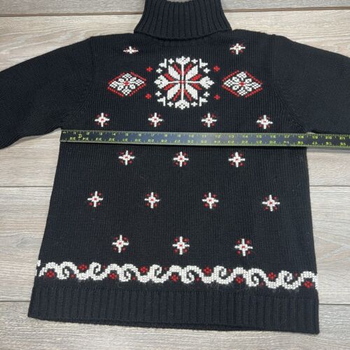 Suéter de diseño nórdico para mujer pequeño mediano PM lana cuello alto jersey - Imagen 3 de 7