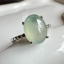 S925 Sterling Silver Ring with Grade A Burma Jadeite Gemstone - Classic Design