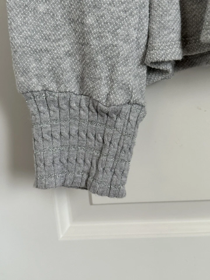 Naartjie Niñas 12 Gris Embellecido Capucha Manga Larga Botón Cárdigan 2014 Foto 4 de 4