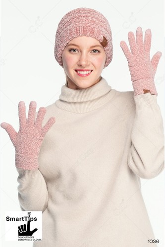 C.C Exclusive Women's Eco Friendly Chenille Winter Warm Solid Color Soft Gloves - Picture 5 of 28