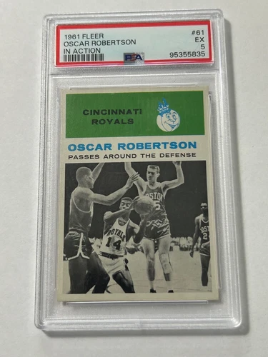1961 Fleer  # 61  Oscar Robertson   RC   PSA   EX   5