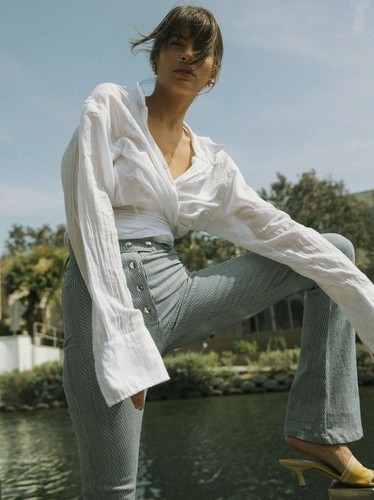LINE BY K Blue White Striped MONA Pants