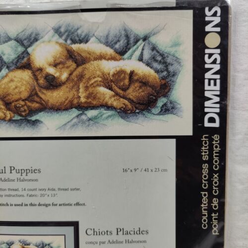 Dimensions Peaceful Puppies Dogs Animal Cross Stitch Kit 35215 9" x 16" Complete - Picture 18 of 24