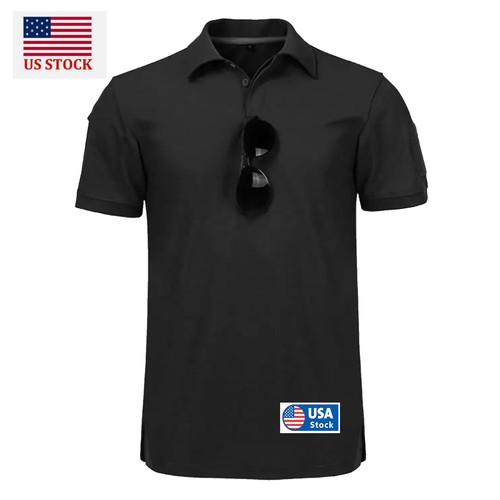 Men's Short-sleeved Tactical Polo Shirt Quick Dry Team Battle Jacket T US - Picture 1 of 17