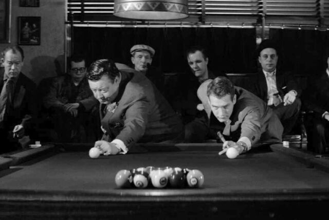The Hustler Paul Newman jackie Gleason shoot pool 24x36 inch movie poster The Hustler Paul Newman jackie Gleason shoot pool 24x36 inch movie poster