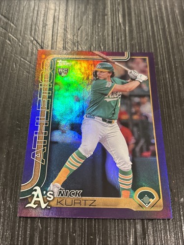 Serie aggiornamento Topps 2025 Nick Kurtz #US201 pellicola viola - 161/250 - Foto 2 di 7
