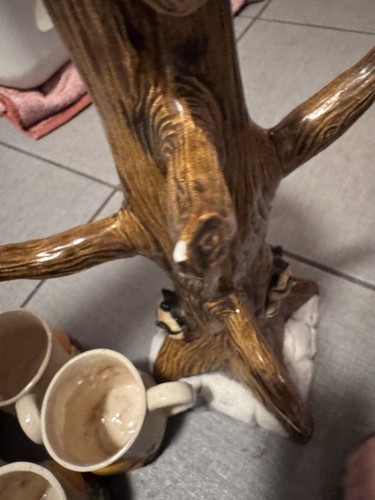 Vintage 1979 Cramer Ceramic Owl Tree Mug Rack 6 Merry Mushroom Mugs Lot - Bild 10 von 13
