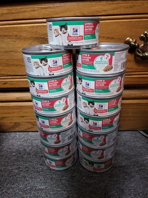 Hill's Science Diet Kitten Wet Cat Food Liver & Chicken 5.5 Ounce LOT of 15 Cans