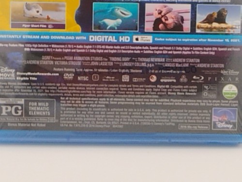 Disney Pixar's Finding Dory, Blu-Ray + DVD + Digital HD, Brand New - Picture 7 of 7