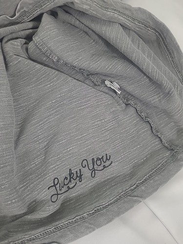 Lucky Brand Sugar Magic Short Sleeve Henley Neck T Shirt Gray XL/TG - Picture 14 of 16