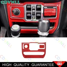 For Jeep Wrangler JL JT 2018-2023 Red Carbon Fiber Cigarette Lighter Storage Box