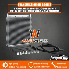 10" x 10" HD Universal Aluminium Transmission Oil Cooler Kit + hose