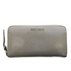 Jimmy Choo Gray Leather Long Wallet with Coin Purse, B Condition