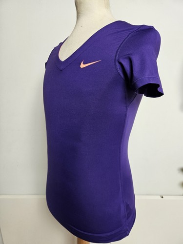 Nike Pro T Shirt Core Women's Fitted V-Neck Gym Running Stretch Vest UK Small - Picture 5 of 9
