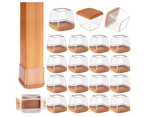 XSL-TJH Stuhlbein Bodenschoner Filz Silikon Kappen 24 Stück (0,67-0,9 Zoll) braun - Bild 1 von 3