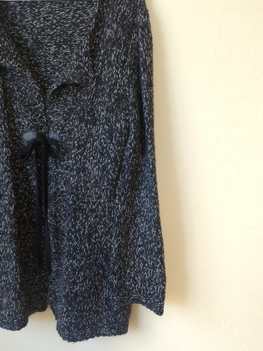 Berretti Chunky Knit Cardigan Wool Mohair Blend Sz L Italy Tie Long Sleeve Gray - Picture 4 of 12