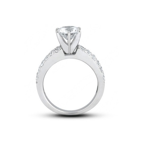 5.90ctw E/SI1 Round Brilliant Natural Certified Diamonds Platinum Accent Ring - Picture 13 of 14
