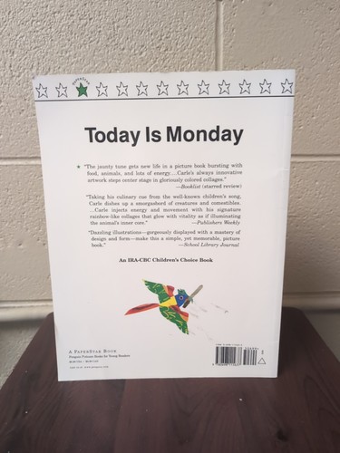 Today is Monday By Eric Carle Paperback, 1993 - Picture 2 of 5