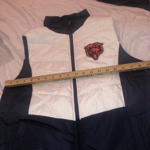Giubbotto imbottito donna nuovo con etichette GRANDE NFL TEAM APPAREL Chicago Bears BIANCO/BLU - Foto 7 di 8