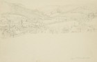 J. PEIPERS (1805-1878), Blick in ein Tal mit kleiner Gemeinde, Bleistift