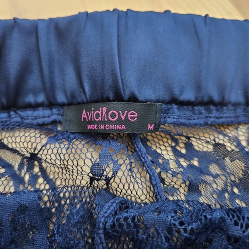 Avid Love Womens Navy Blue Lace Cami Shorts Lingerie Set New DEFECT - Picture 17 of 19