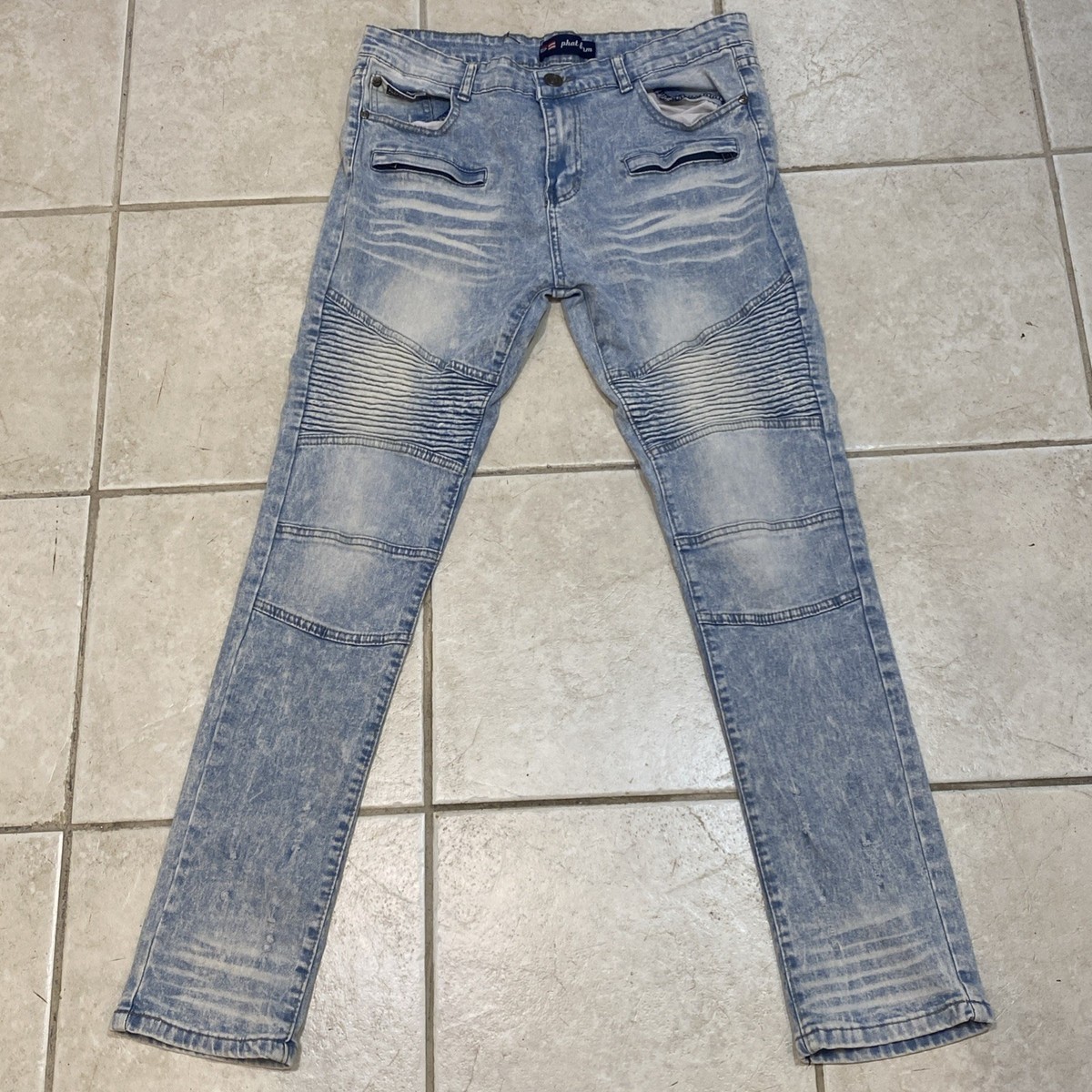 Phat Farm Jeans Tagged 32” Actual 34x30 Blue Denim Slim Fit 