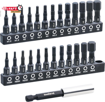 Toolant 26 Pcs Hex Head Allen Wrench Drill Bit Set,1/4Hex Shank Quick Change Bit