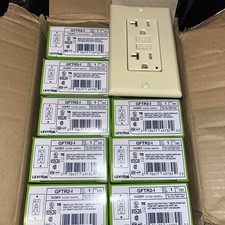 Leviton GFTR2-I Ivory GFCI Outlet w Wall Plate LOT OF 10 