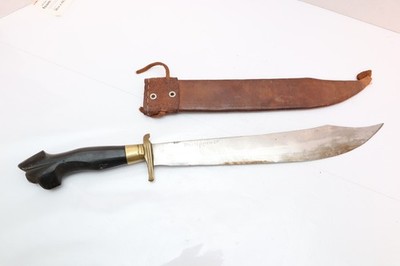 Vintage Philippine Negrito Bolo Knife - 22'' Kriss Dagger Leather Sheath Filipino