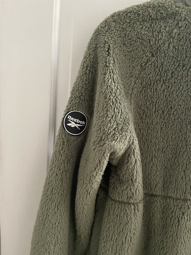 Reebok Womens Green Sage Faux Fur Full Zip Fleece, Size Medium NWT - Picture 5 of 11