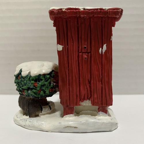 Lemax dekoriertes Plumpsklo mit Waschbär Weihnachtsdorf Zubehör Landleben - Bild 3 von 6