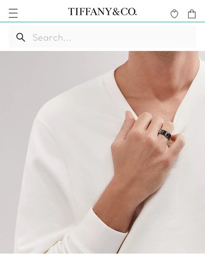 775 $ Gr. 11,5 Tiffany & Co Herren Paloma Picasso Titan Rillenband Ring mit Etui - Bild 3 von 9