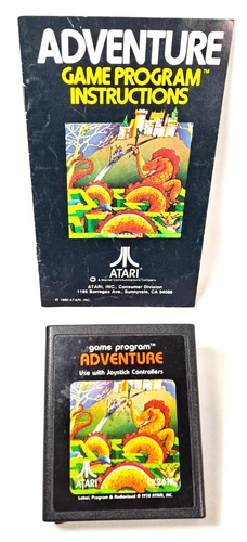 Vintage Atari 2600 Game Cartridge "Adventure" with Manual.