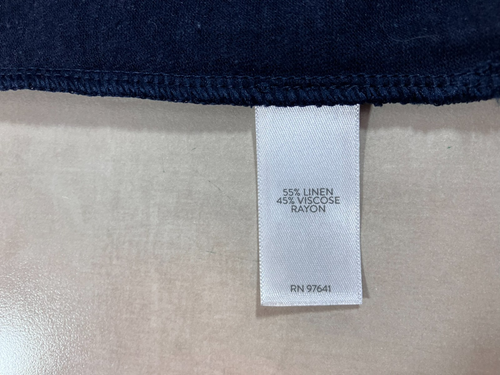 J Jill Womens 2X Plus Linen Blend Crew Neck Short Sleeve Blue Pockets - Picture 11 of 13